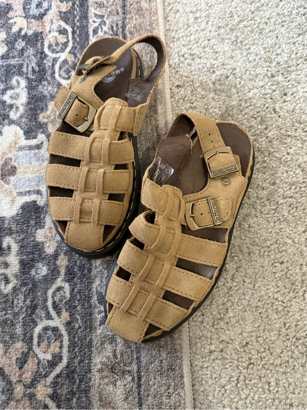 Dr. Martens Wrenlie Tan Suede Fisherman Sandals